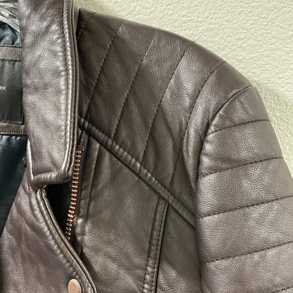 MARC NEW YORK/ANDREW MARC Faux/Vegan Leather Moto Jacket, Deep Burgundy - L - Picture 8 of 15